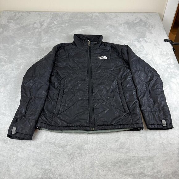 The North Face Black Patterned Puffer Jacket Women's XL - Picture 8 of 16